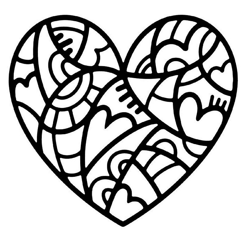 Woodware Craft Collection Woodware Doodle Heart 6 in x 6 in Stencil Image
