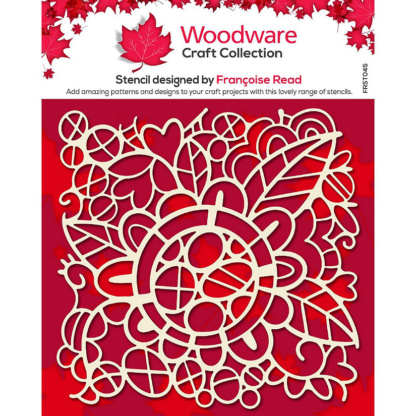 Woodware Craft Collection Woodware Flower Doodle 68 in x 68 in Stencil Image