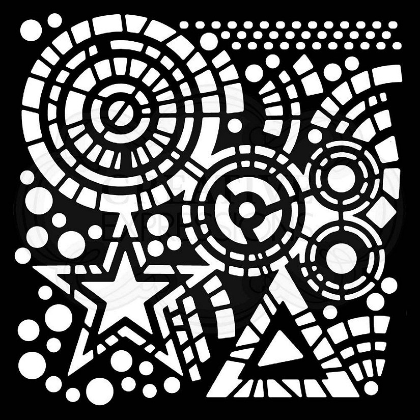 Woodware Craft Collection Woodware Stars  Circles 6 in x 6 in Stencil Image
