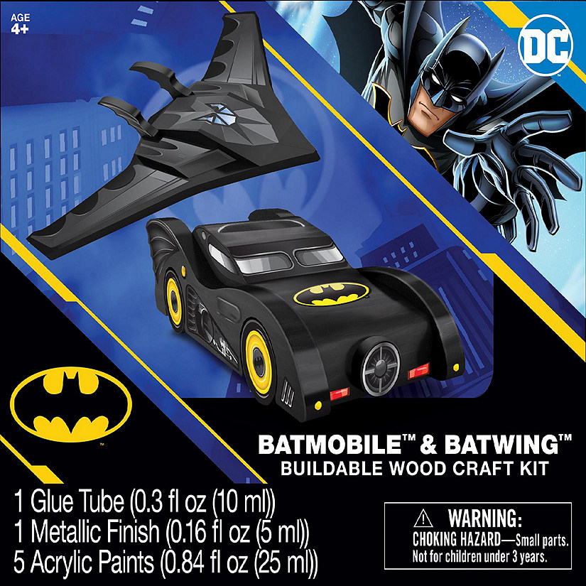 Works of Ahhh... Batman - Batmobile & Batwing Wood Craft Kit Image