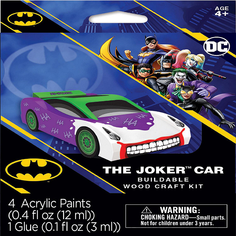 Works of Ahhh... Batman - Mini Joker Car Wood Craft Kit for Kids Image
