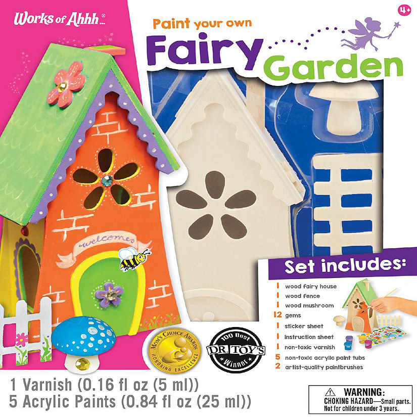 Works of Ahhh... Fairy Garden Wood Craft Paint Set for kids Image