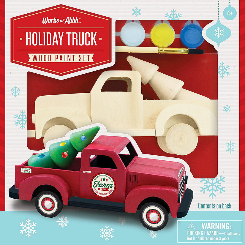 Works of Ahhh... Holiday Truck Wood Craft Paint Set for kids Image