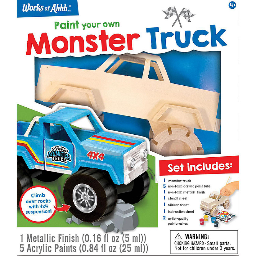 Works of Ahhh... Monster Truck Wood Craft Paint Set for kids Image