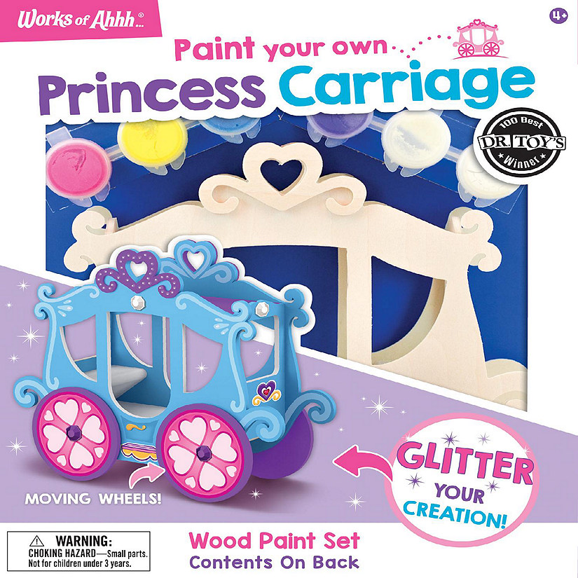 Works of Ahhh... Princess Carriage Wood Craft Paint Set for kids Image