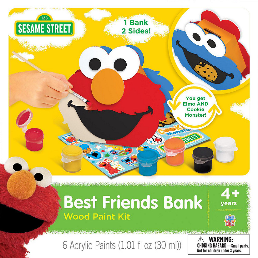 Works of Ahhh... Sesame Street - Best Friends Bank Wood Paint Kit Image