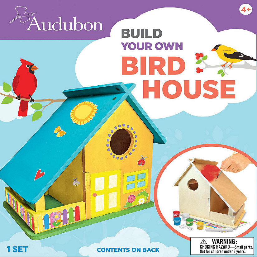 Works of Ahhh Craft Set - Audubon Bird House Buildable Wood Paint Kit Image