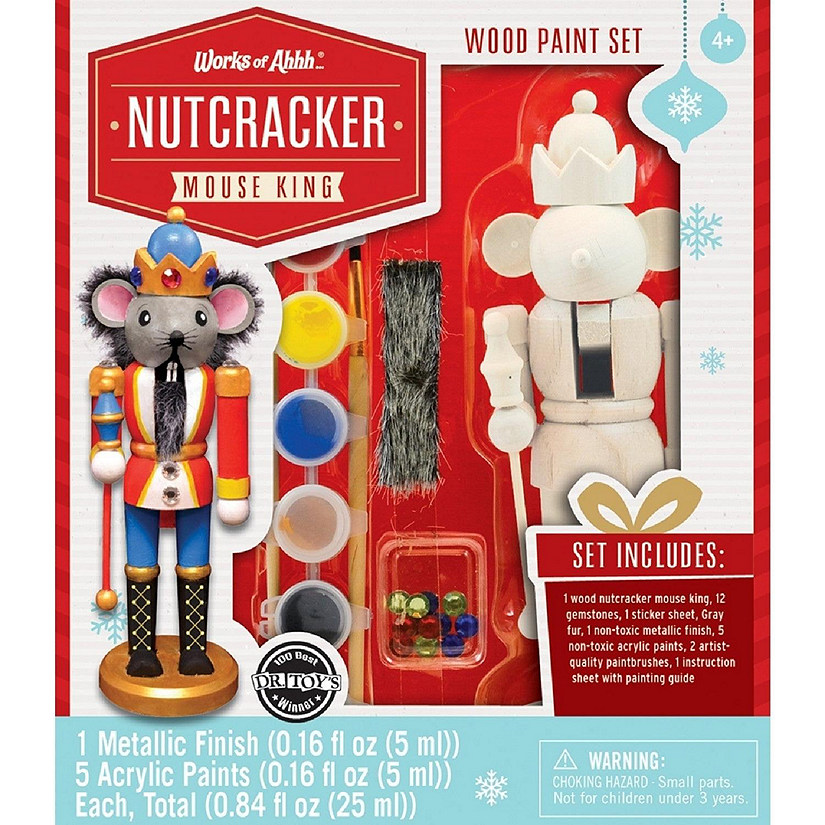 Works of Ahhh Holiday Craft Kit - Nutcracker Mouse King Wood Paint Set Image