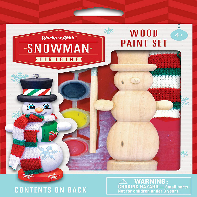 Works of Ahhh Holiday Craft Nutcracker Snowman Ornament Wood Paint Kit Image