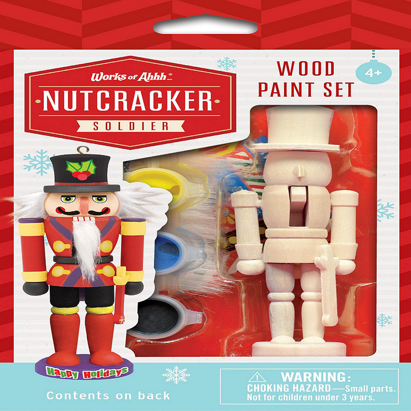 Works of Ahhh Holiday Craft Nutcracker Soldier Ornament Wood Paint Kit Image
