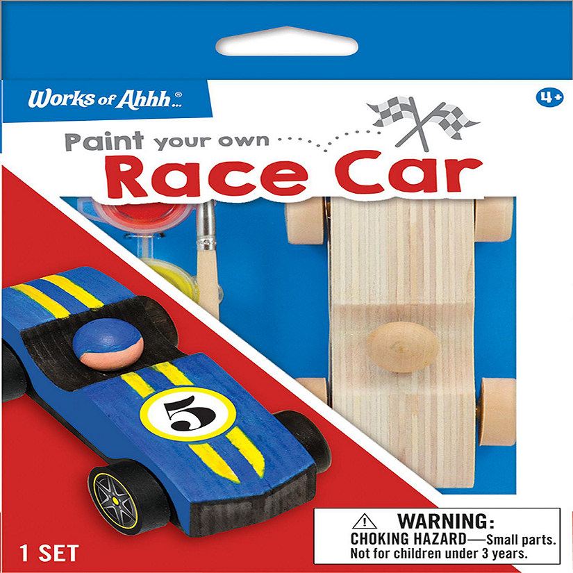 Works of Ahhh Mini Craft Set - Race Car Build & Paint Family Craft Set Image