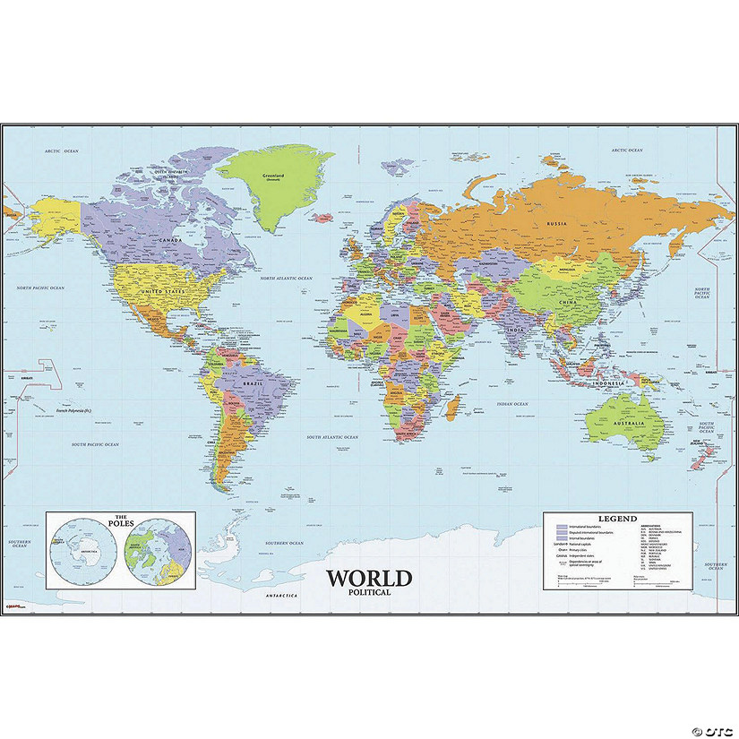 World Map Dry Erase Peel & Stick Wall Decals Image