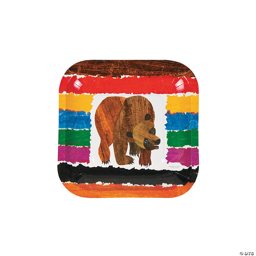 World of Eric Carle Brown Bear, Brown Bear, What Do You See? Square Paper Dessert Plates - 8 Ct. Image