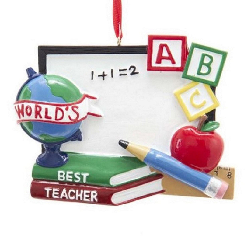 World's Best Teacher Whiteboard Christmas Ornament A2014 Image
