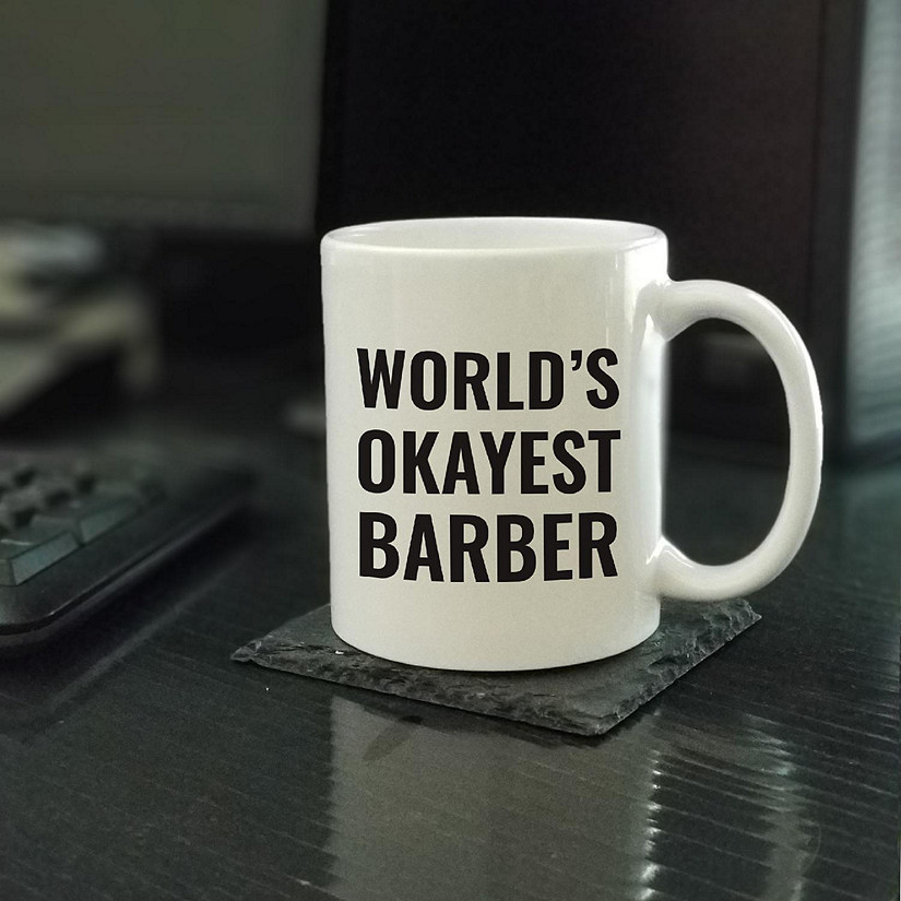 World's Okayest Barber Ceramic Mug Image