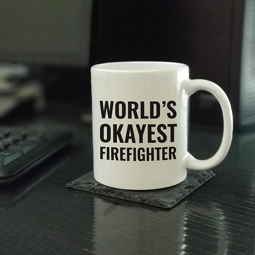World's Okayest Firefighter Mug Image