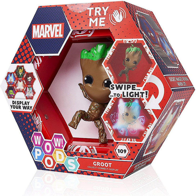 WOW Pods Marvel Avengers Groot Swipe Light-Up Connect Figure Collectible WOW! Stuff Image