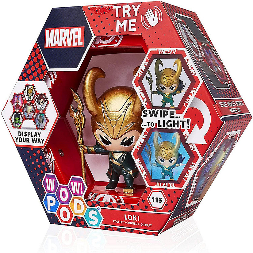 WOW Pods Marvel Loki Swipe Light-Up Figure Avengers UV Lights WOW! Stuff Image