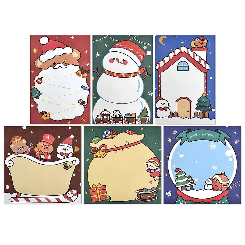 Wrapabes Happy Holidays Christmas Sticky Notes, Festive Fun 6Pc