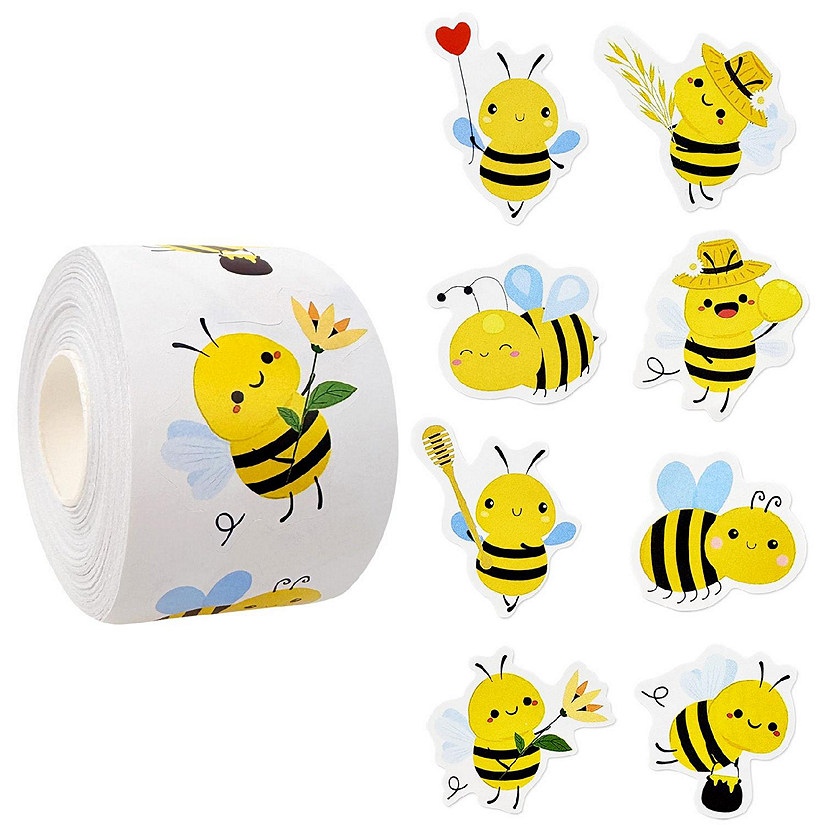 Wrapables 1.5 Inch Sticker Roll (500pcs), Busy Bees Image