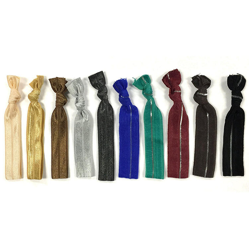 Wrapables 10 Pack Elastic Hair Ties Ribbon Hair Ties Ponytail Holders No Crease Hair Ties Ouchless Hair Ties, Elegance Image