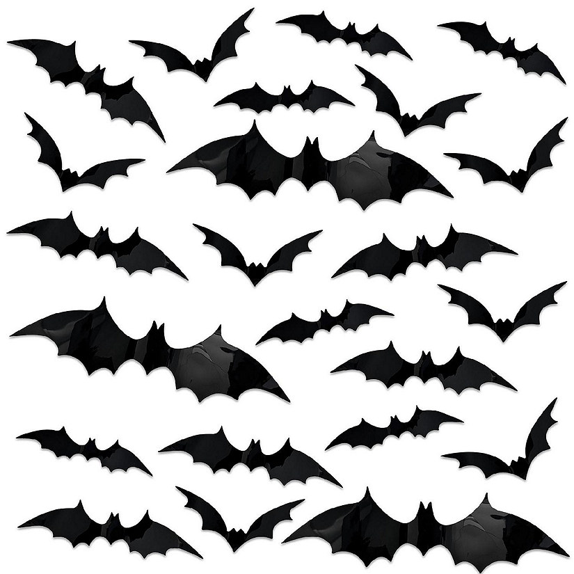 Wrapables 3D Bat Decorative Wall Decor Stickers, Decals for Halloween, Parties (60 pcs) Image