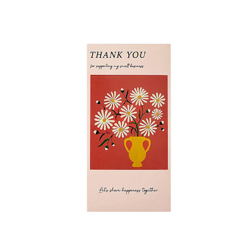 Wrapables 4" x 2" Rectangular Thank You Sealing Stickers and Package Labels (100pcs), Floral Vase Image