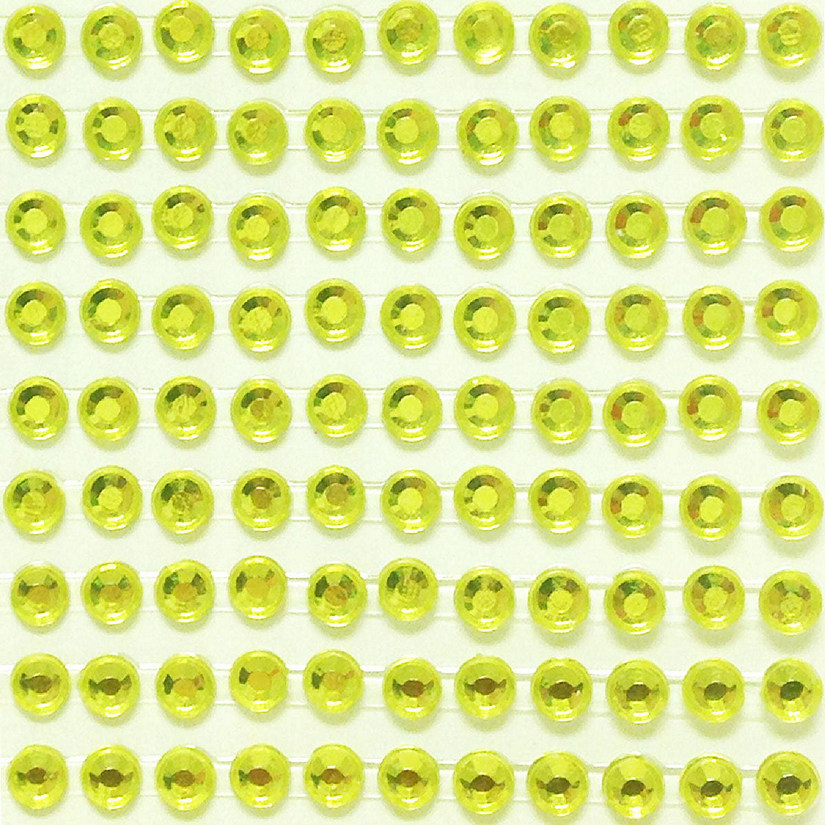 Wrapables 4mm Crystal Diamond Sticker Adhesive Rhinestone, 468pcs / Lime Green Image