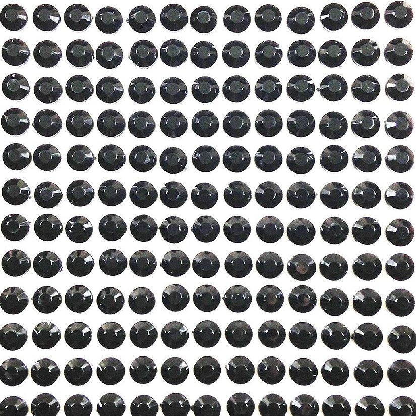 Wrapables 6mm Crystal Diamond Adhesive Rhinestones, 500 pieces / Black Image