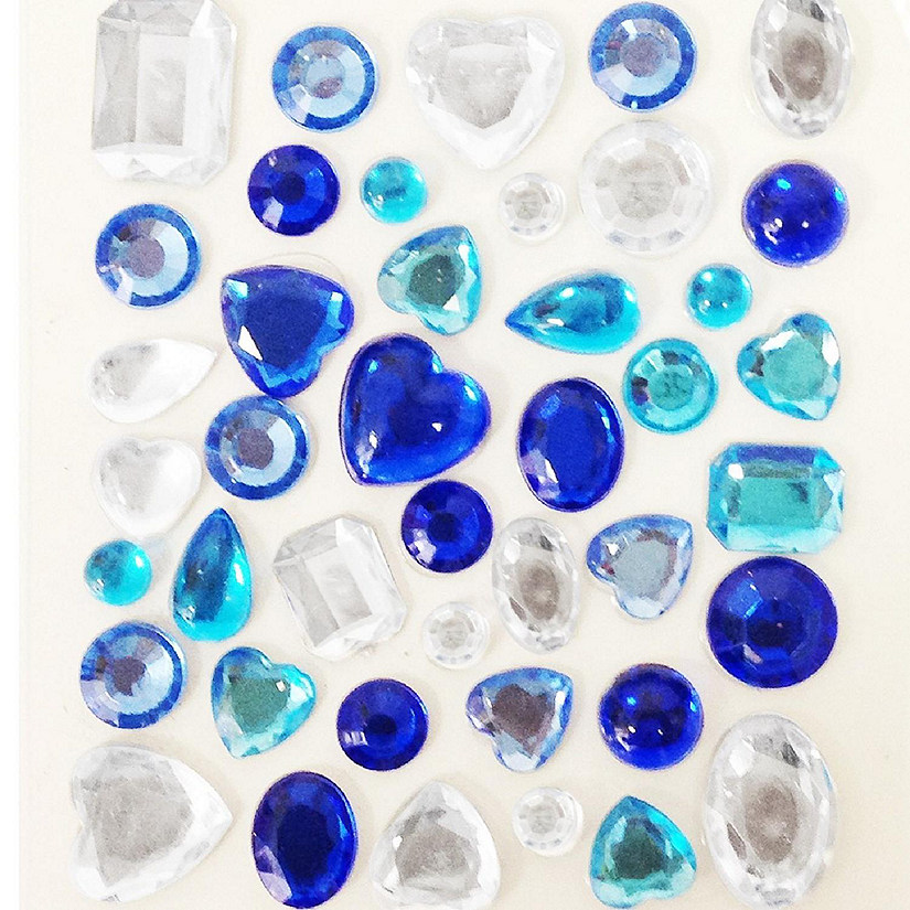Wrapables Acrylic Self Adhesive Crystal Gem Stickers, Blues (2pk) / Blues Image