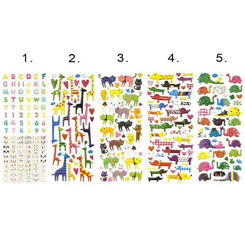 Wrapables Adorable Animal Puffy Scrapbooking Diary Stickers (Set of 5) Image