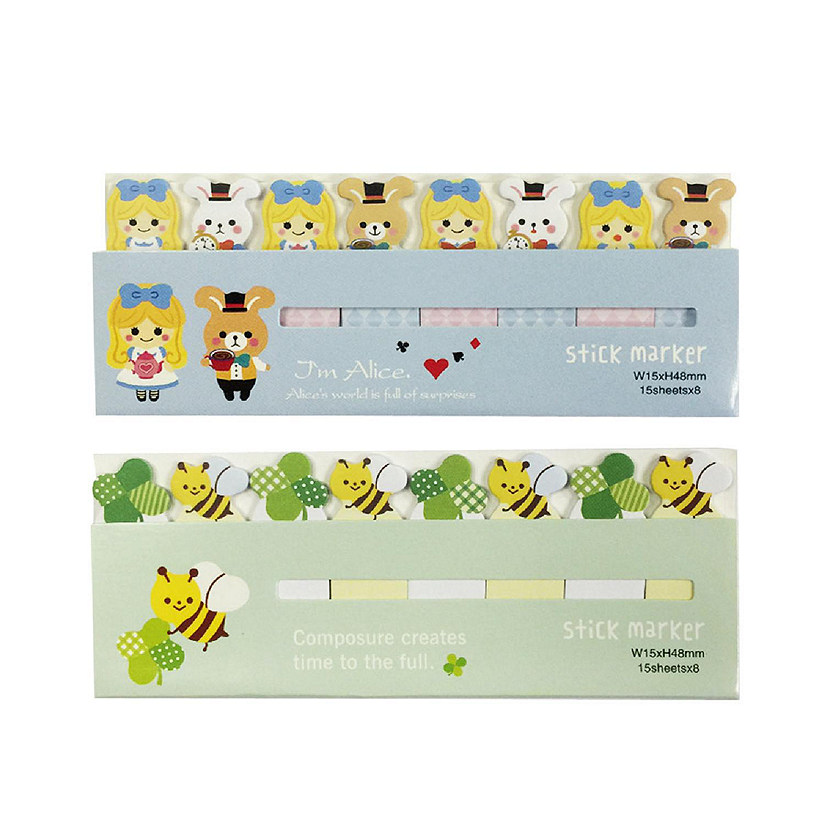 Wrapables Alice and Bees Bookmark Flag Tab Sticky Markers (Set of 2) Image