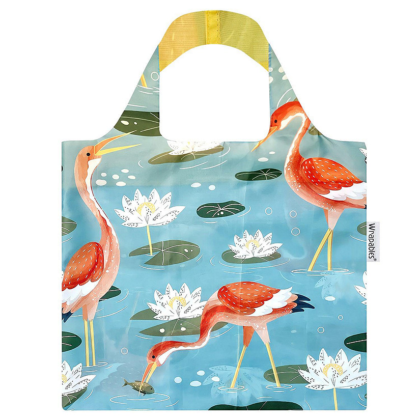 Wrapables Allybag Foldable &amp; Lightweight Reusable Grocery Bag, Cranes Image