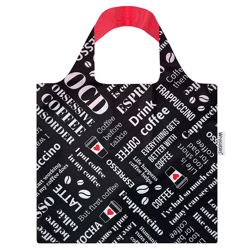 Wrapables Allybag Foldable & Lightweight Reusable Grocery Bag, I Love Coffee Image