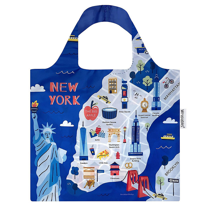 Wrapables Allybag Foldable & Lightweight Reusable Grocery Bag, New York Image
