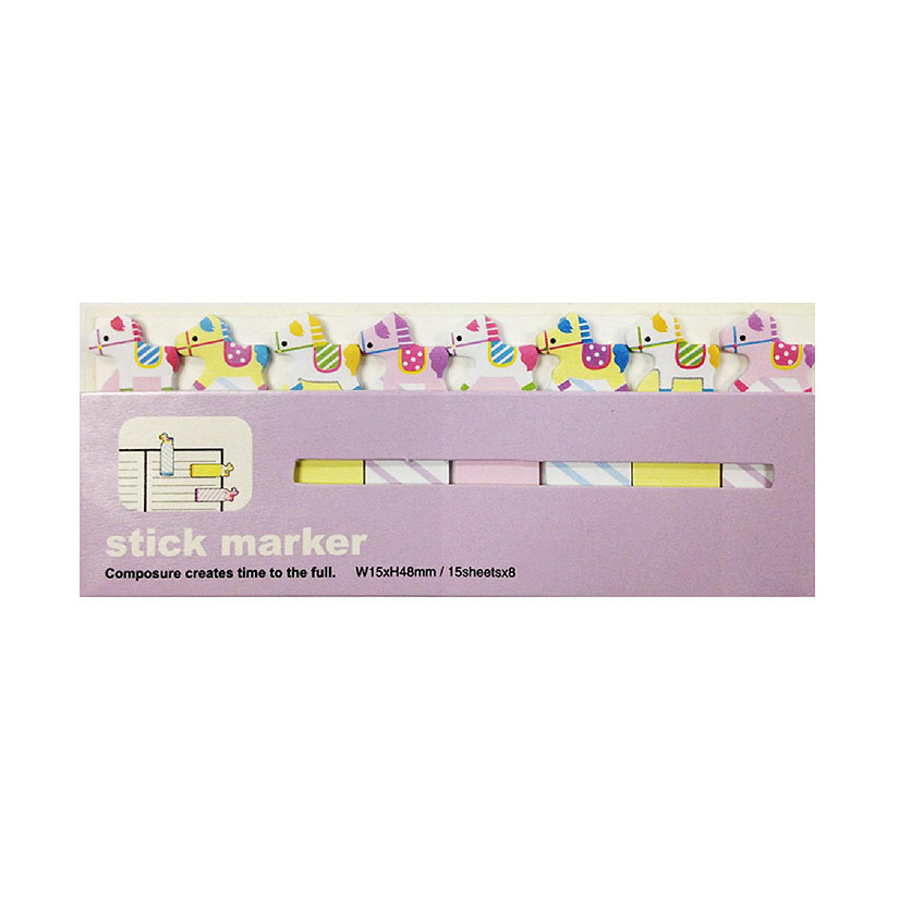 Wrapables Bookmark Flag Tab Sticky Markers, Carousel Horses (Set of 2) Image