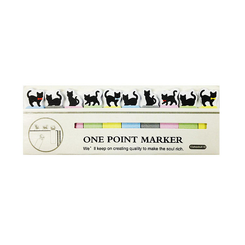 Wrapables Bookmark Flag Tab Sticky Notes, Black Cat (Set of 2) Image