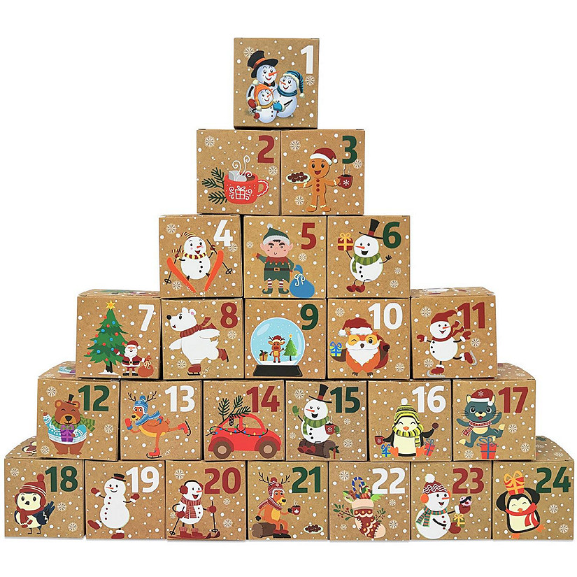 Wrapables Christmas Advent Calendar Countdown Gift Boxes, Winter Buddies Image
