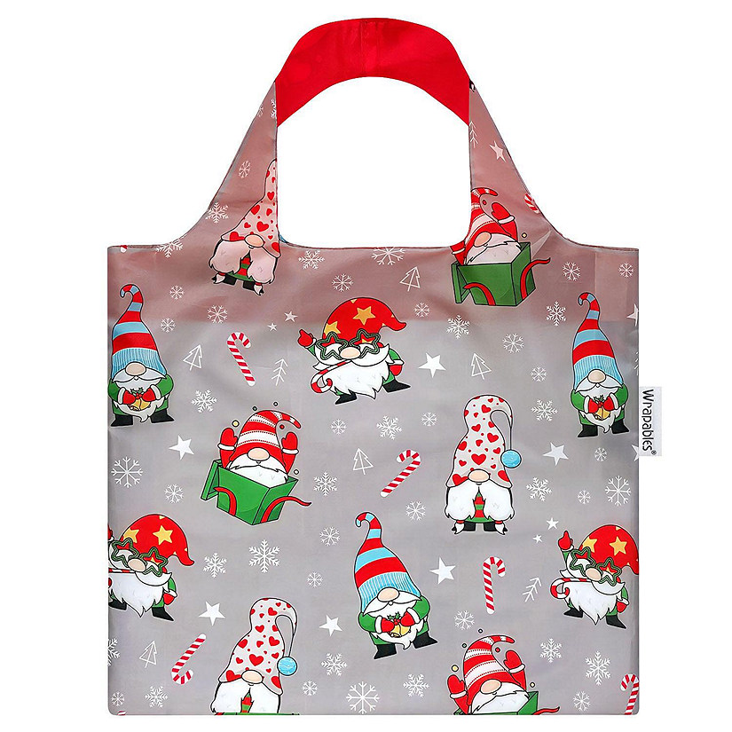 Wrapables Christmas Allybag Foldable & Lightweight Reusable Grocery Bag, Elves Image