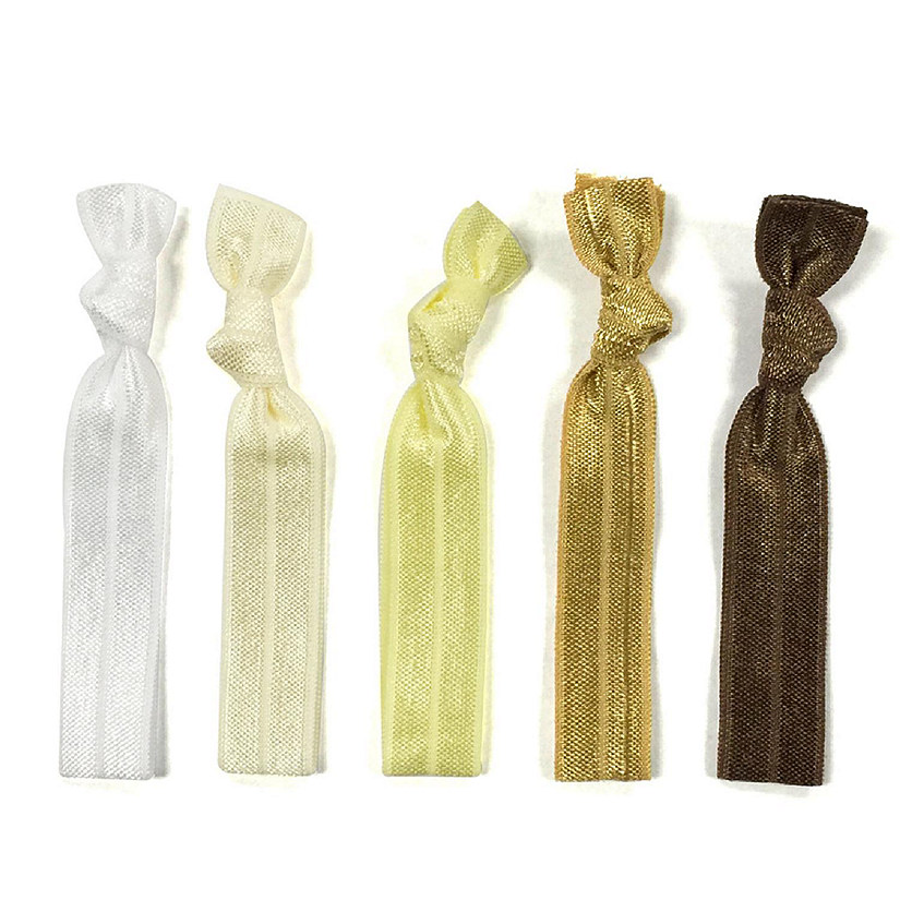 Wrapables Colorful Hair Ties Ponytail Holders (Set of 5), Neutral Image