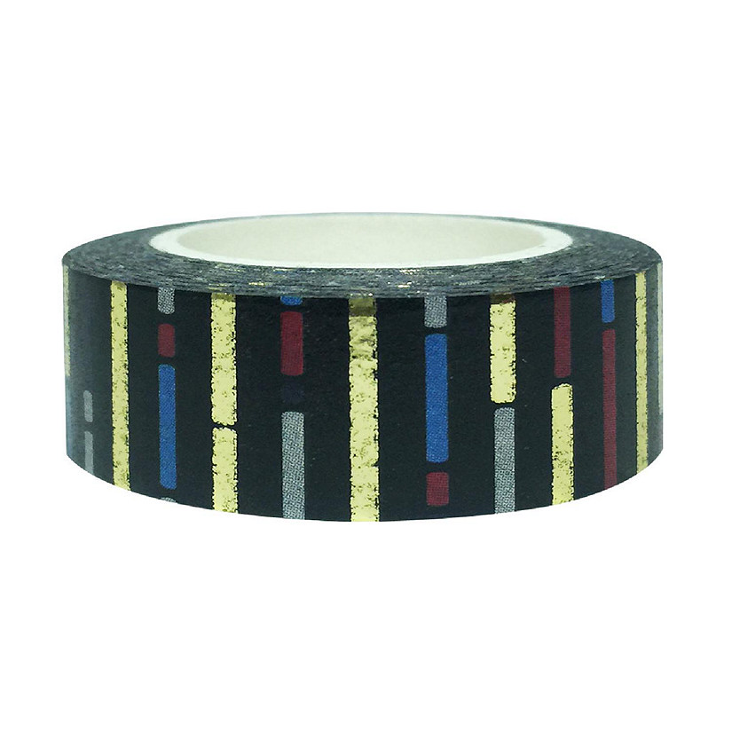 Wrapables&#174; Colorful Washi Masking Tape, Blackout Short Bars Image