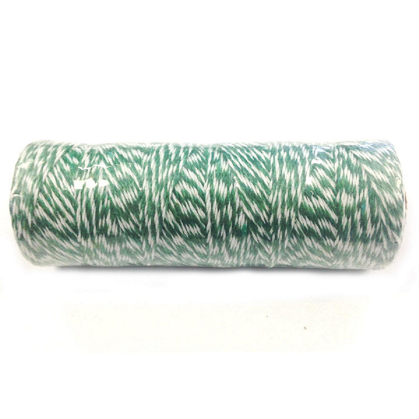 Wrapables Cotton Baker's Twine 4ply (109yd/100m), Dark Green/White Image