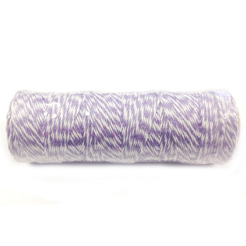 Wrapables Cotton Baker's Twine 4ply (109yd/100m), Light Purple/White Image