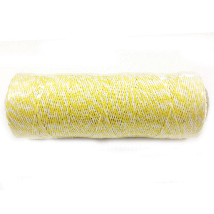 Wrapables Cotton Baker's Twine 4ply (109yd/100m), Yellow/White Image