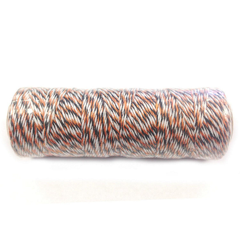 Wrapables Cotton Baker's Twine 4ply 110 Yard, for Gift Wrapping, Party Decor, and Arts and Crafts - Black and Orange Image