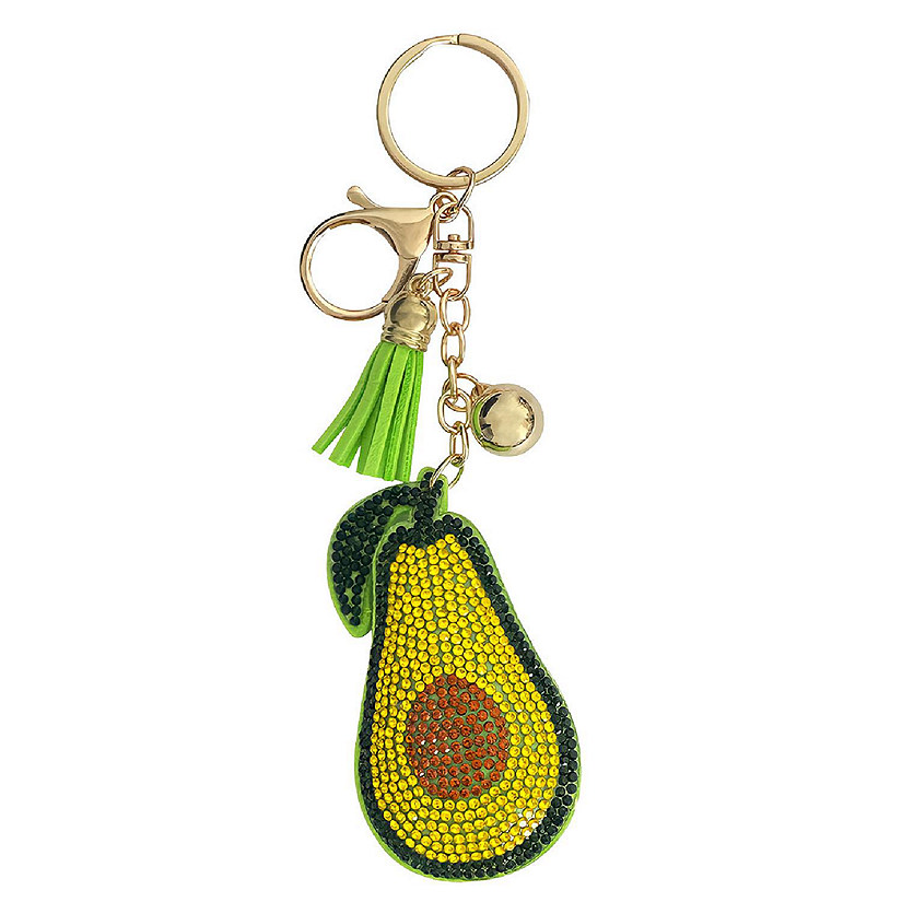 Wrapables Crystal Bling Key Chain Keyring Car Purse Handbag Pendant Charm, Avacado Image