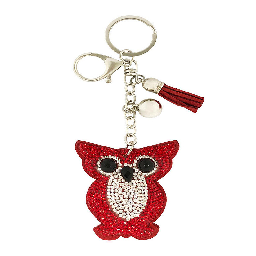 Wrapables&#174; Crystal Bling Key Chain Keyring with Tassel Car Purse Handbag Pendant, Owl Image