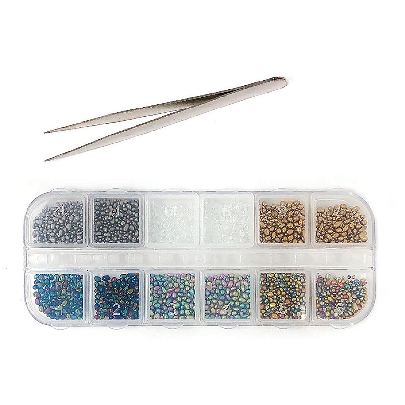 Wrapables Dazzling Nail Art Rhinestones Nail Manicure with Plastic Case, Luminous Image