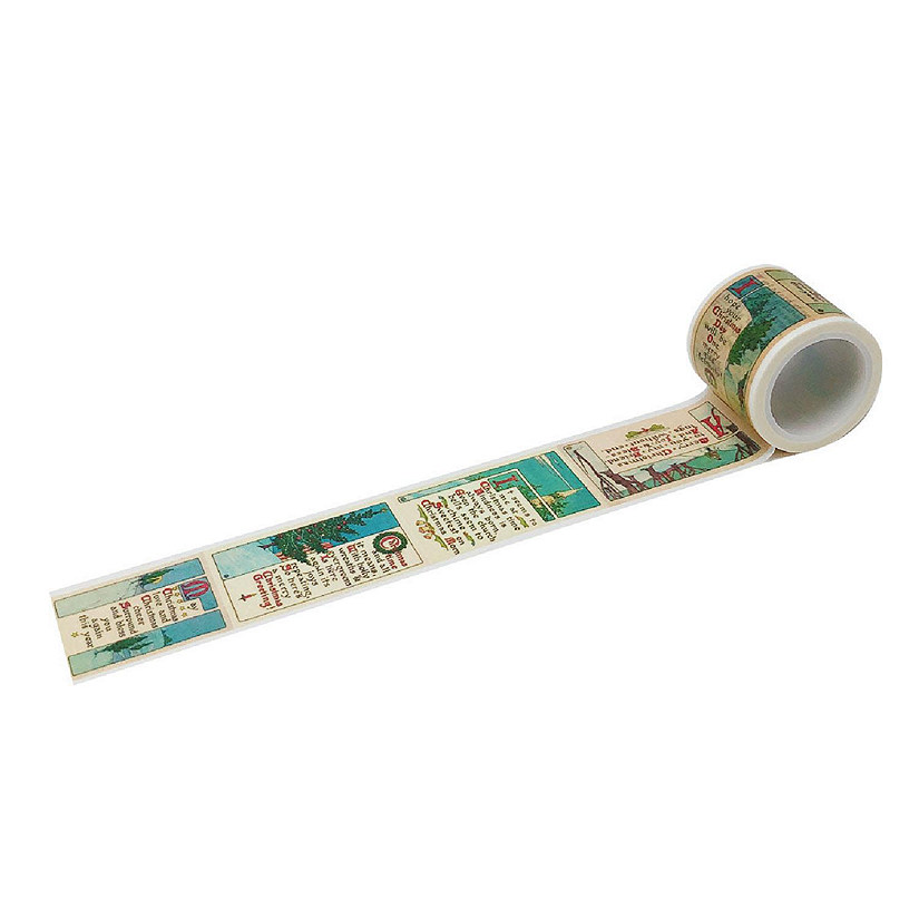 Wrapables&#174; Decorative Festive 30mm x 5M Wide Washi Masking Tape, Christmas Quotes Image