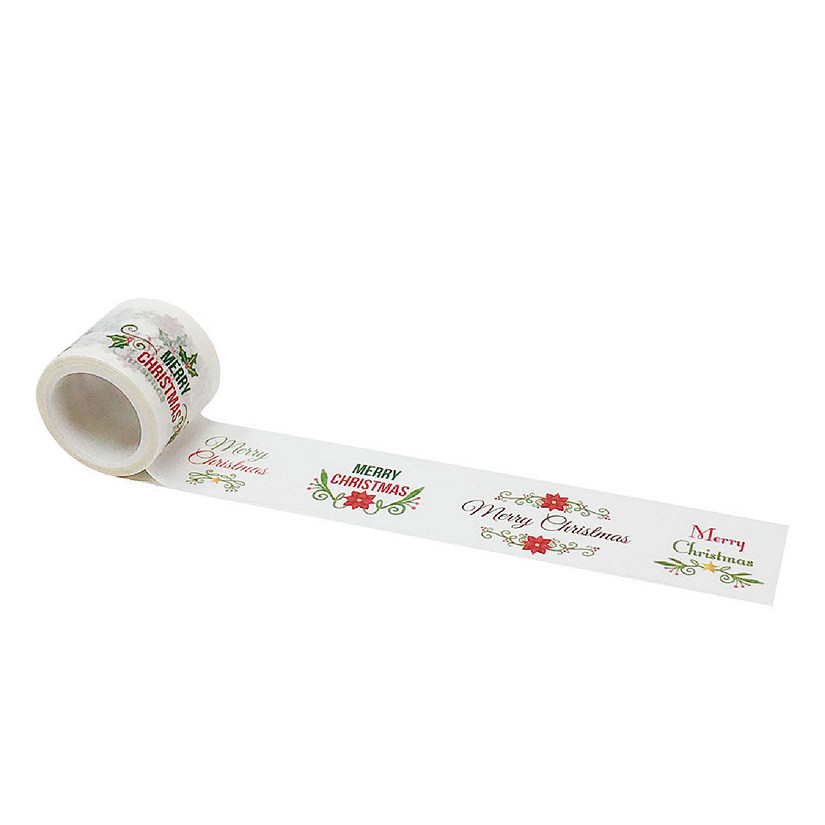 Wrapables&#174; Decorative Festive 30mm x 5M Wide Washi Masking Tape, Merry Christmas Quote Image
